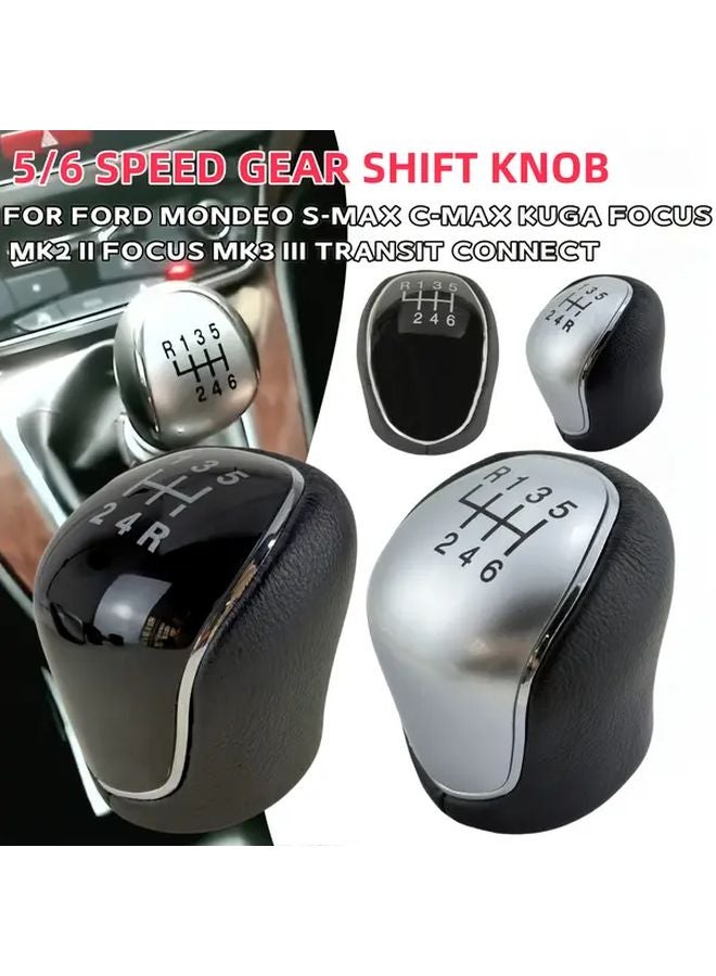 Ford Shift Knob Silvery 6 Speed Ergonomic Non Slip Grip Easy Install Durable ABS Cover - Image 3